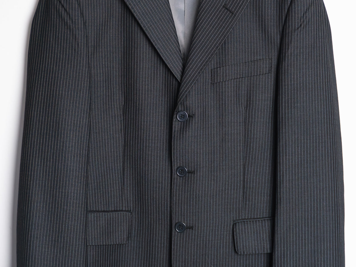 Vestón Carven gris oscuro a rayas — Talla 44