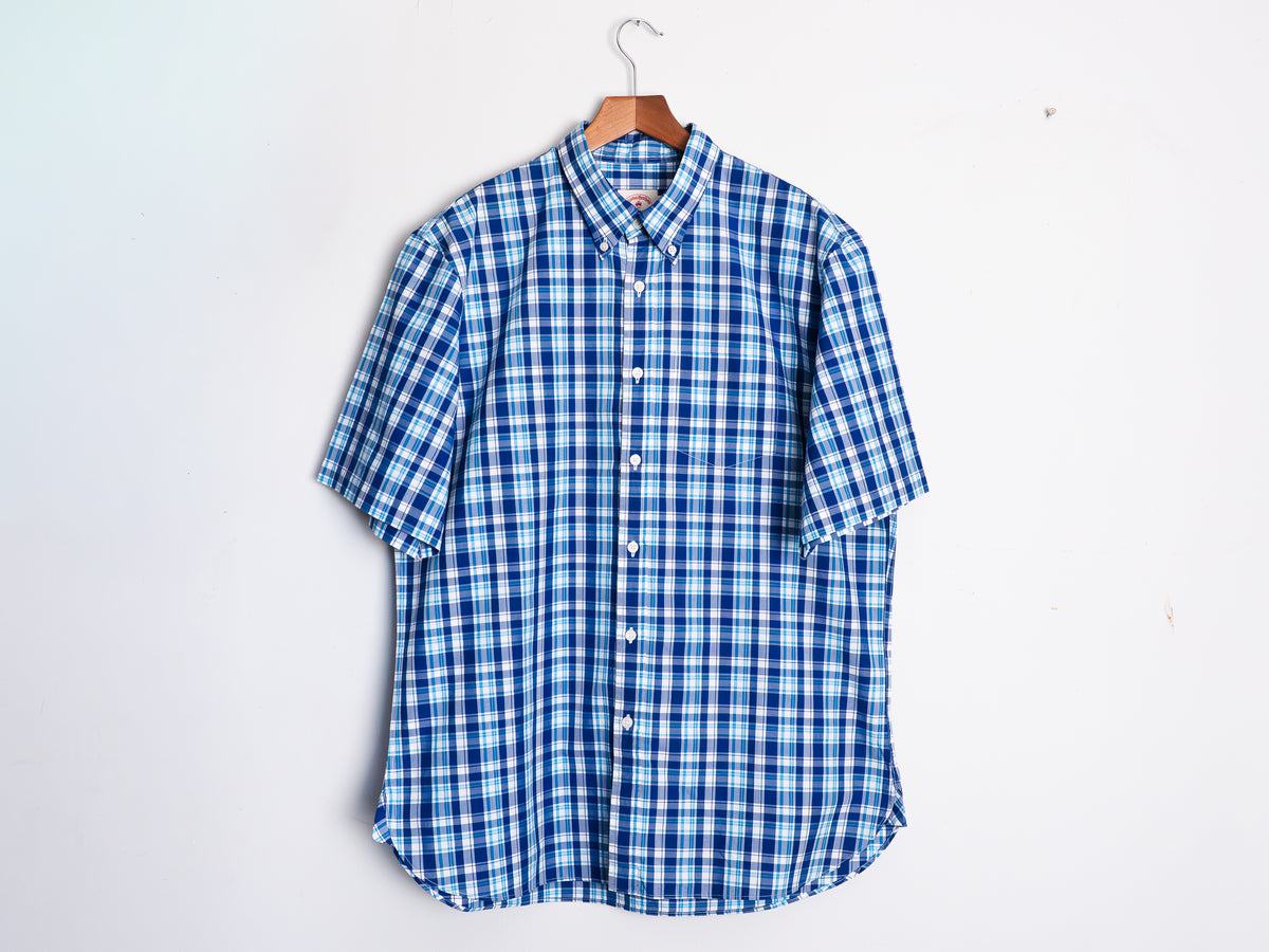 Camisa Brooks Brothers Red Fleece azul a cuadros — Talla XXL