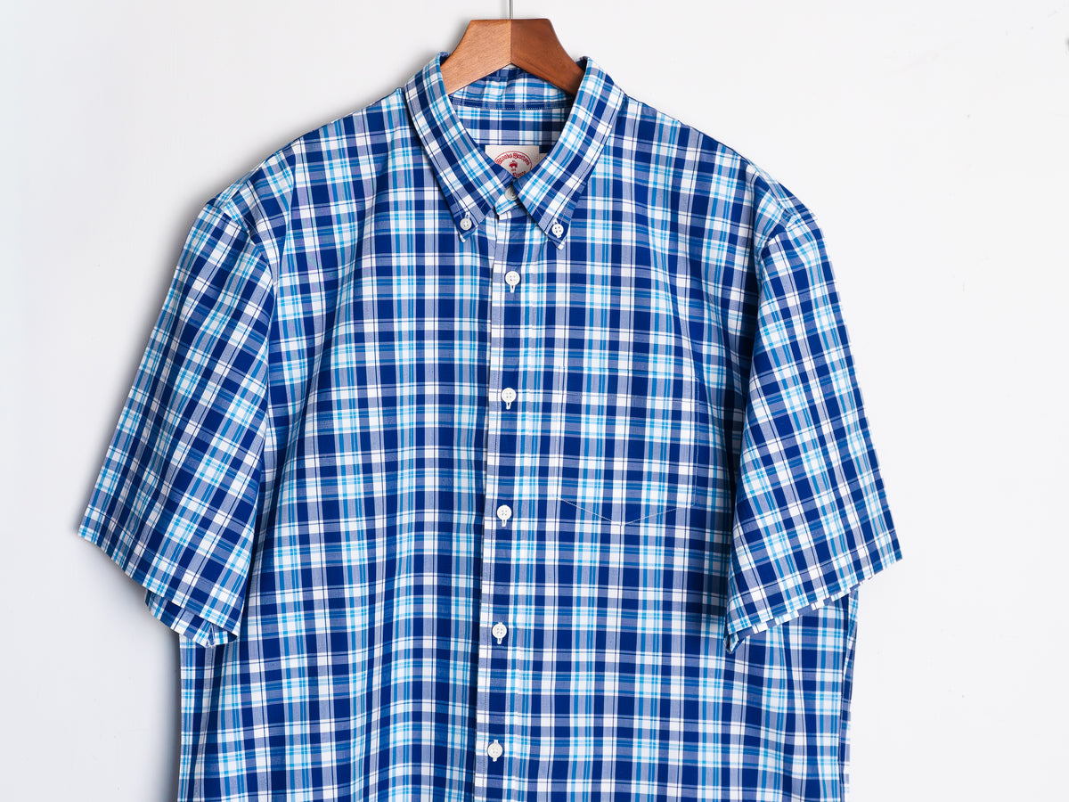 Camisa Brooks Brothers Red Fleece azul a cuadros — Talla XXL