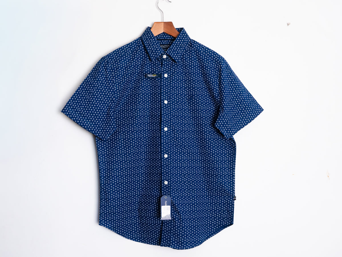 Camisa Nautica azul con estampado floral — Talla S