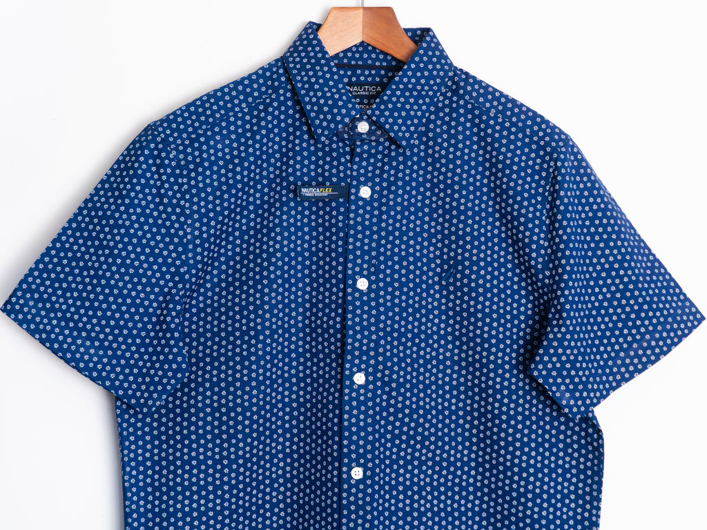 Camisa Nautica azul con estampado floral — Talla S