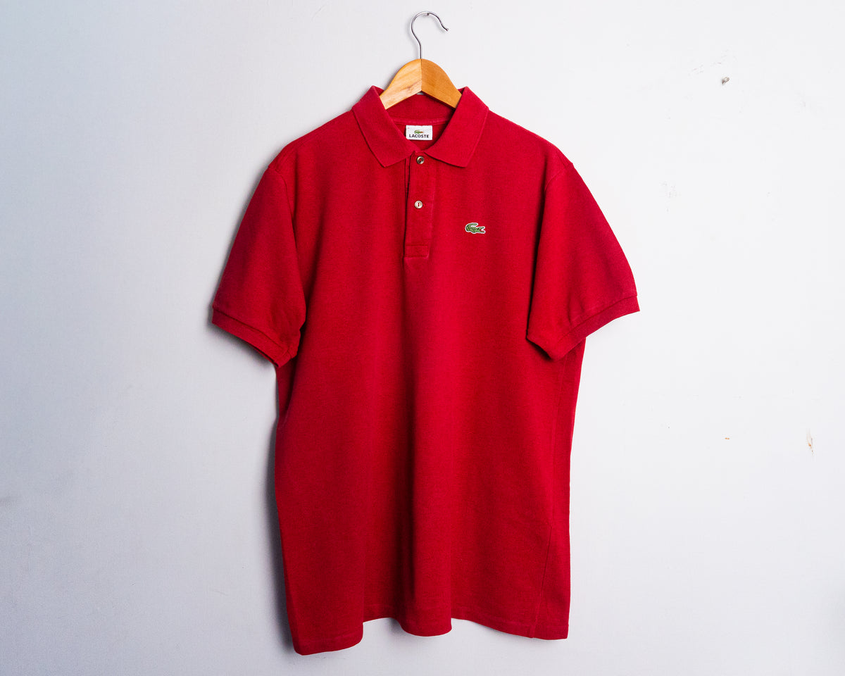 Polera polo Lacoste vintage roja con logo — Talla L