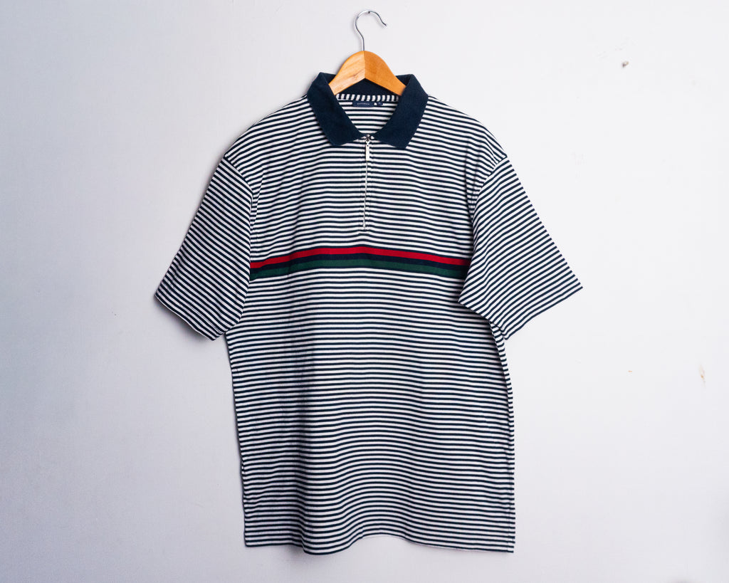 Polera polo Redgreen de rayas con cierre — Talla XL