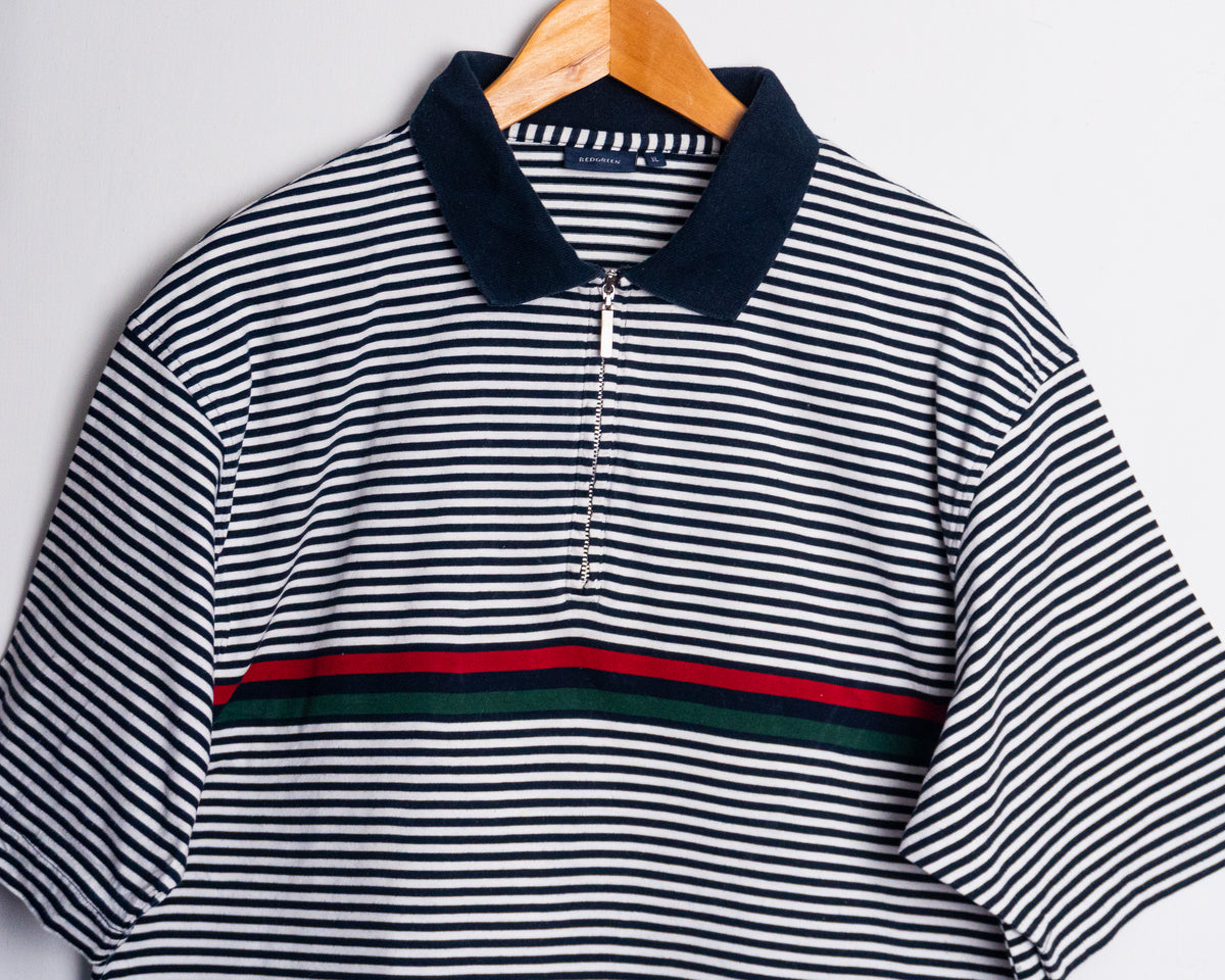 Polera polo Redgreen de rayas con cierre — Talla XL