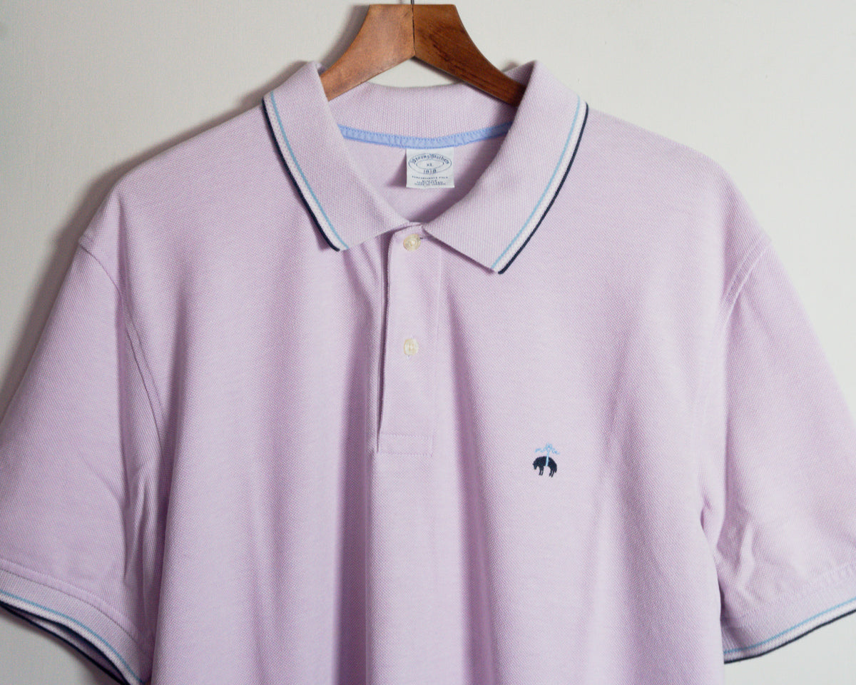 Polera polo Brooks Brothers rosa — Talla XL Slim Fit