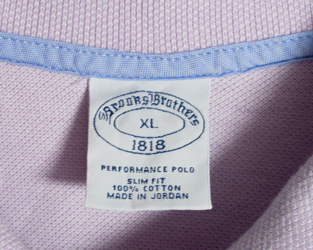 Polera polo Brooks Brothers rosa — Talla XL Slim Fit