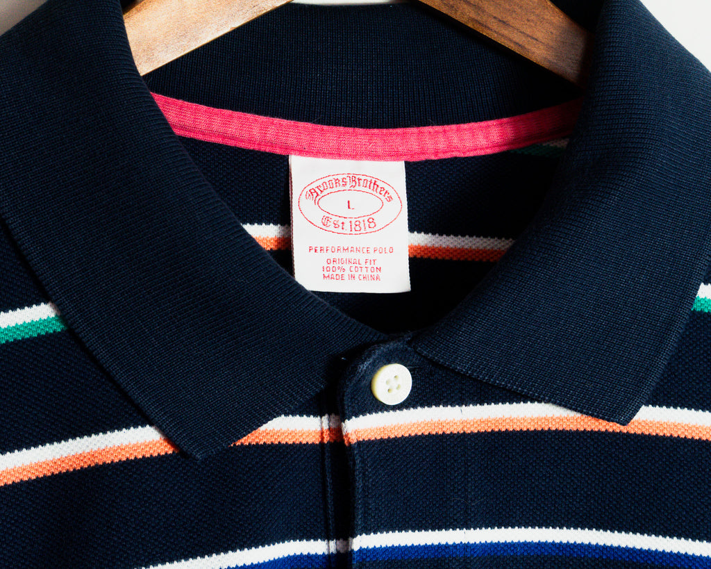 Polera polo Brooks Brothers de rayas — Talla L