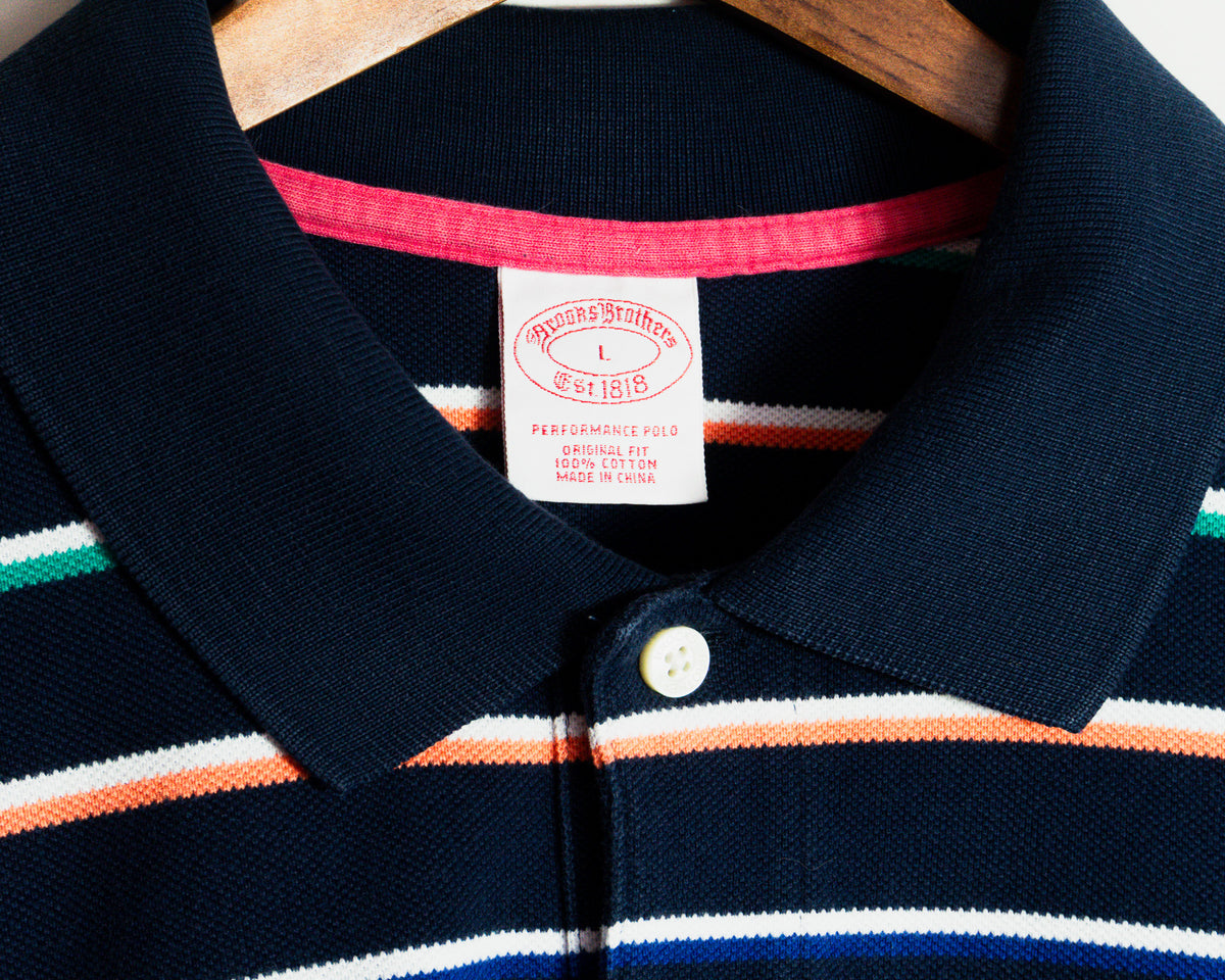 Polera polo Brooks Brothers de rayas — Talla L