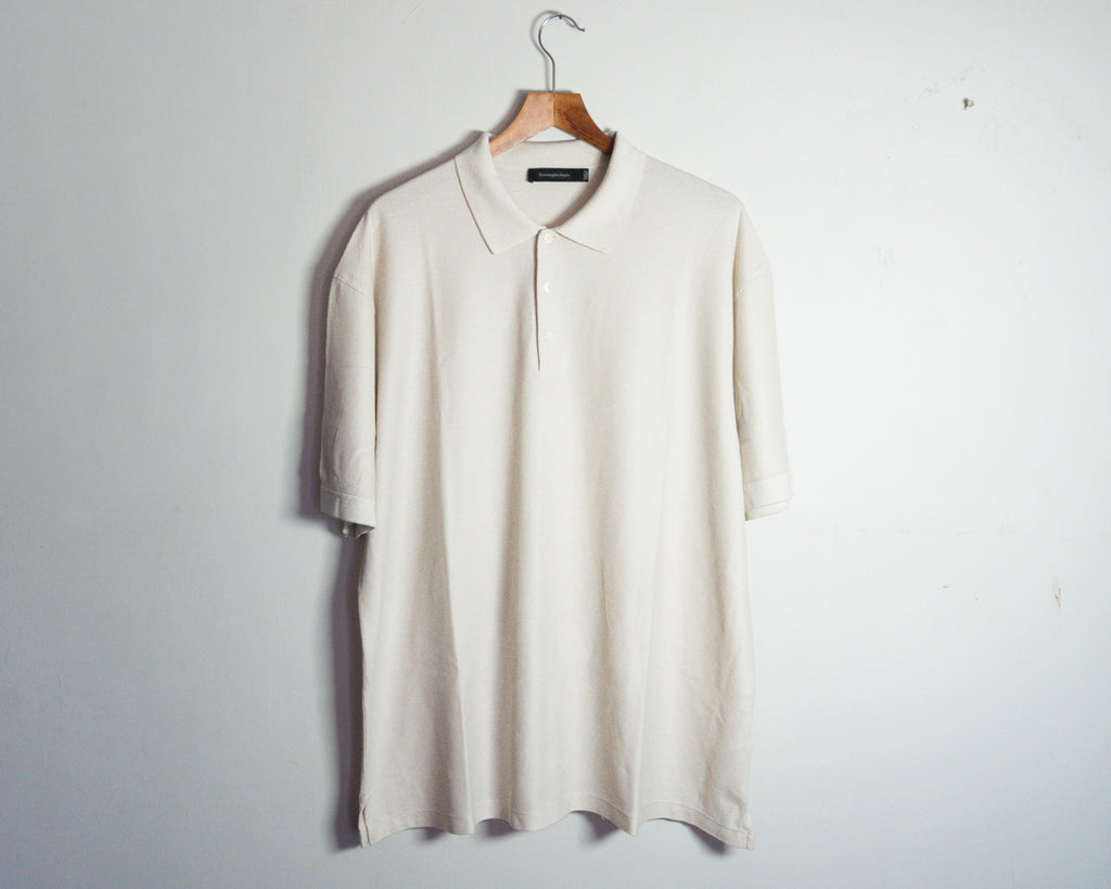 Polera polo Ermenegildo Zegna de algodón y seda — Talla XXL