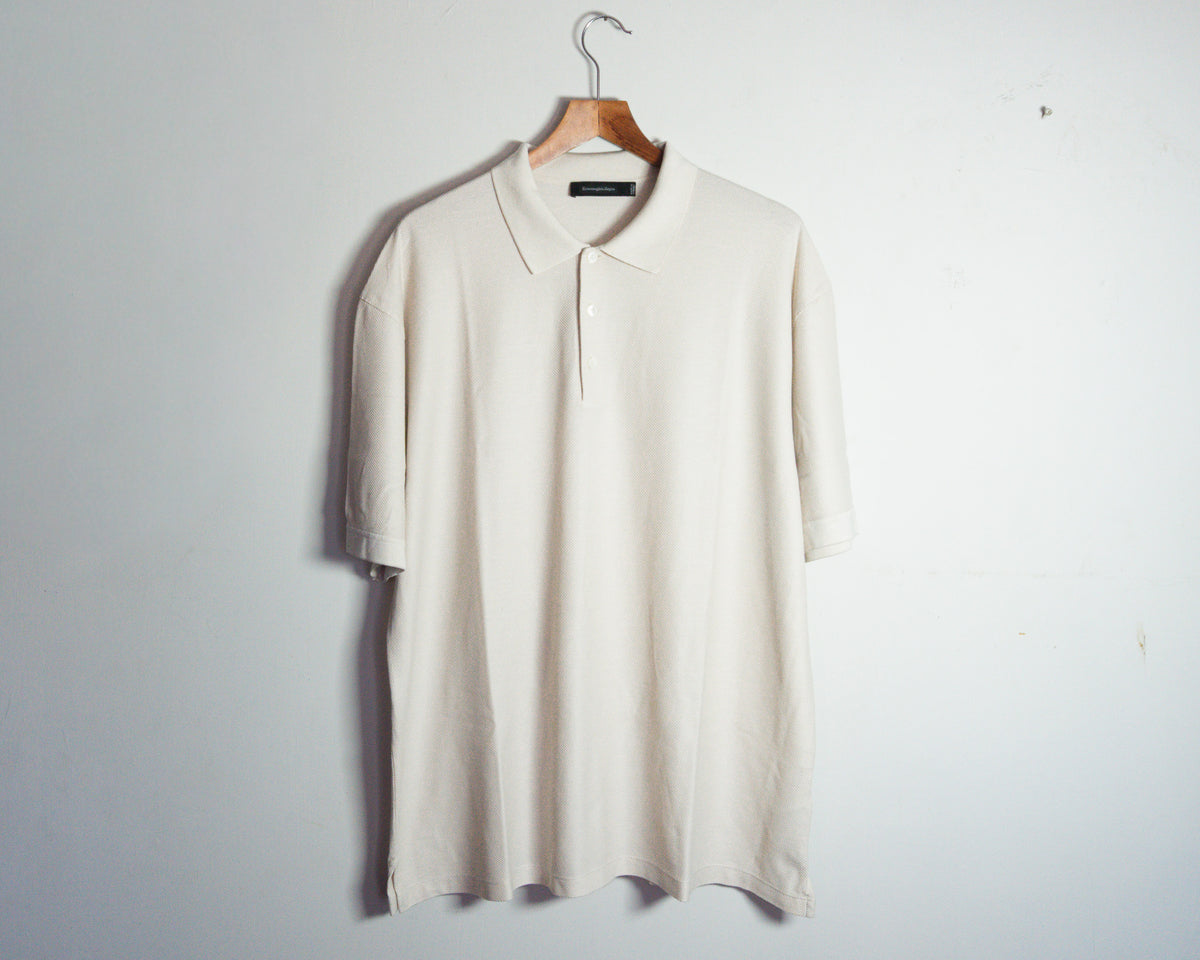 Polera polo Ermenegildo Zegna de algodón y seda — Talla XXL