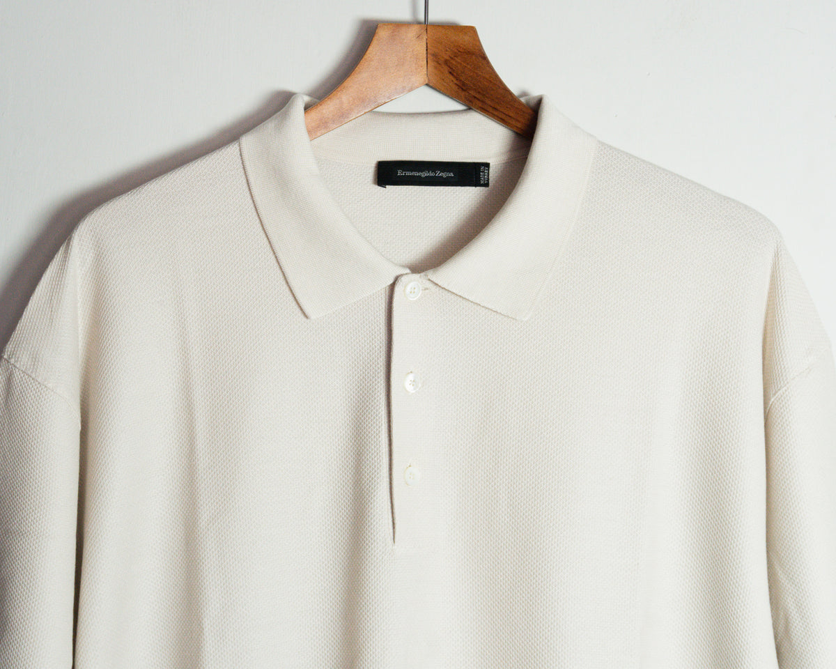 Polera polo Ermenegildo Zegna de algodón y seda — Talla XXL