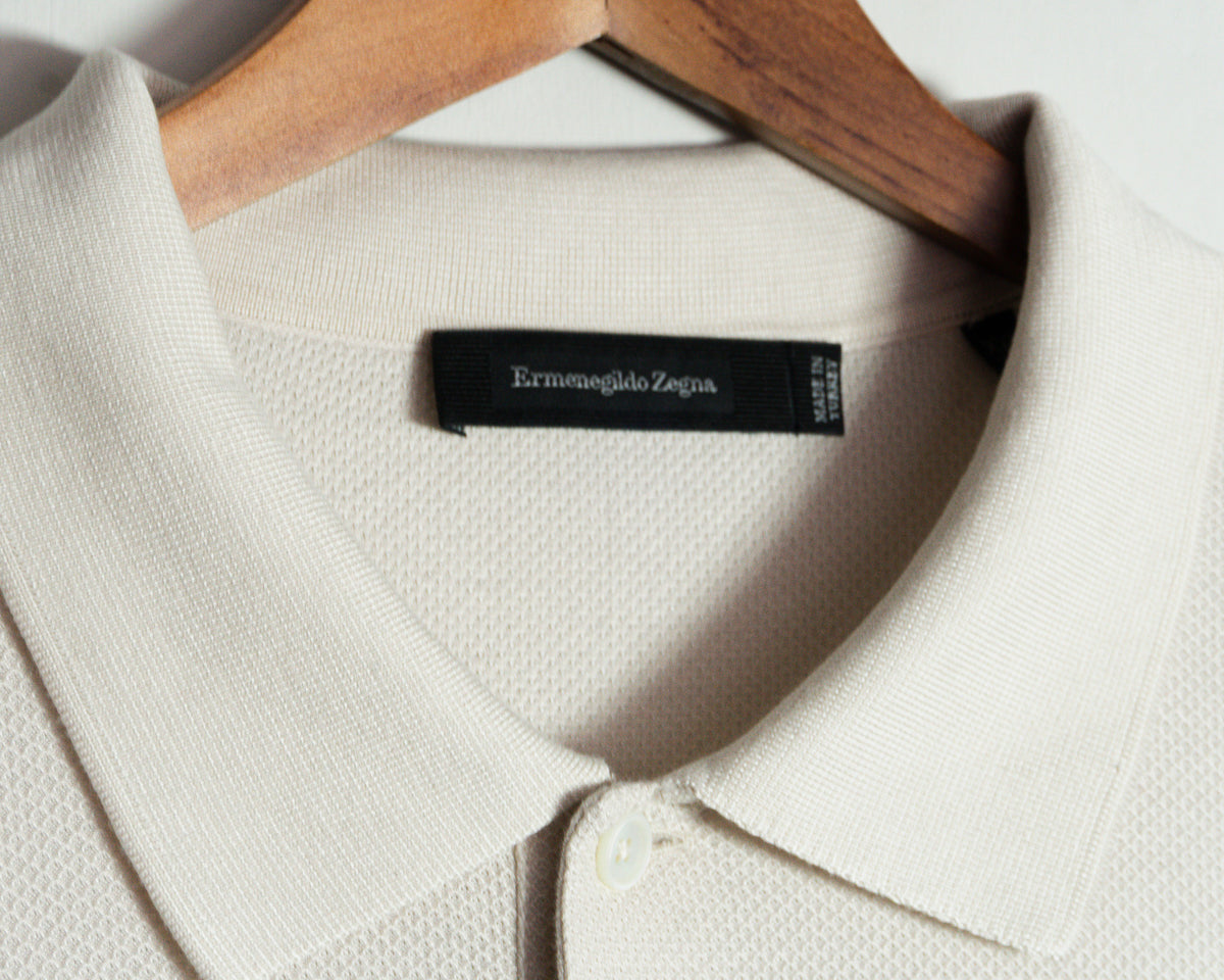 Polera polo Ermenegildo Zegna de algodón y seda — Talla XXL