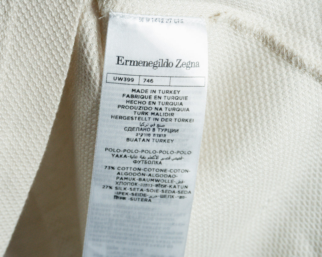 Polera polo Ermenegildo Zegna de algodón y seda — Talla XXL