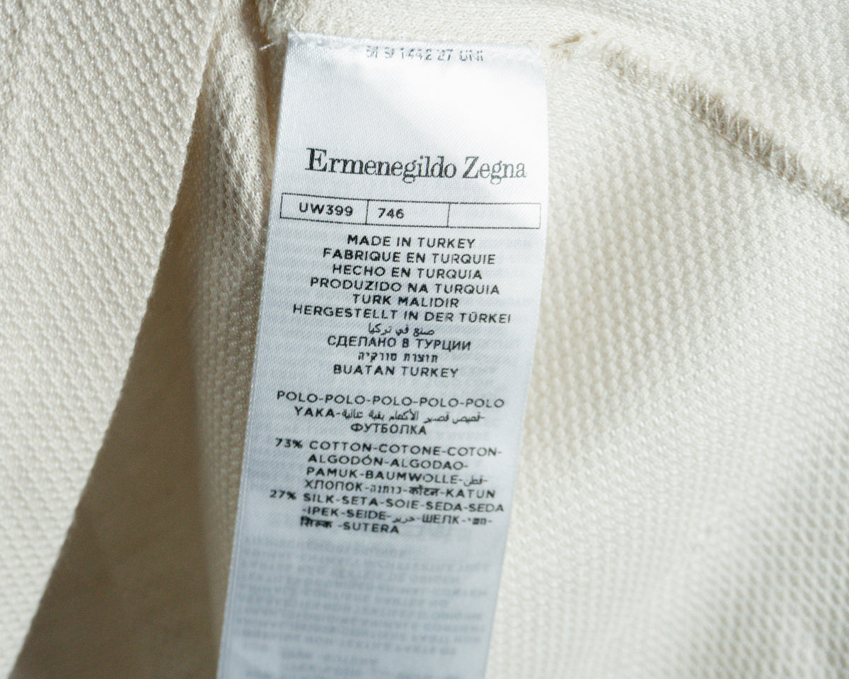 Polera polo Ermenegildo Zegna de algodón y seda — Talla XXL