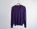 Suéter Etro morado de lana con cuello en V — Talla L