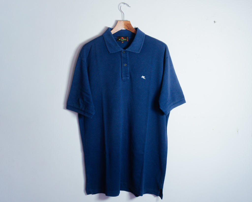 Polera polo Etro azul marino — Talla XXL