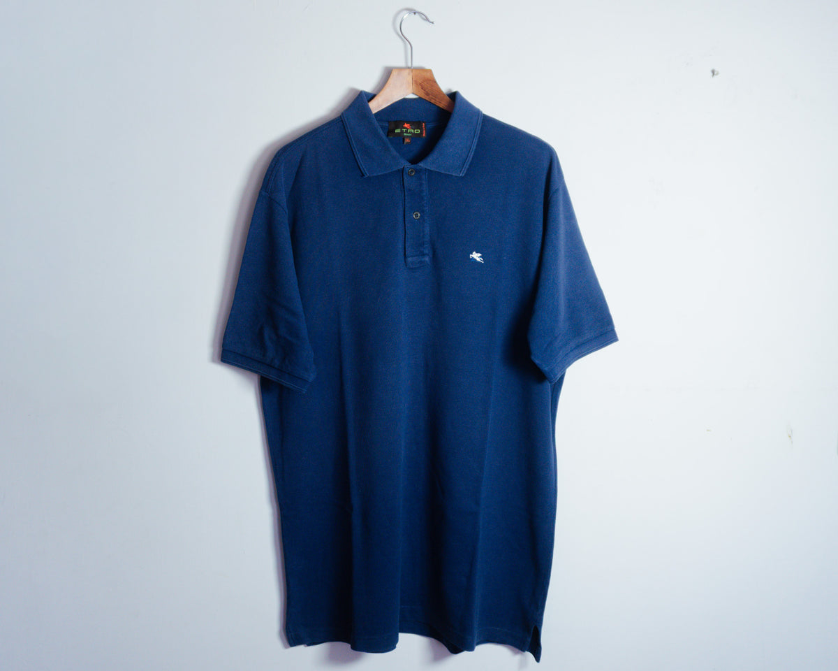 Polera polo Etro azul marino — Talla XXL