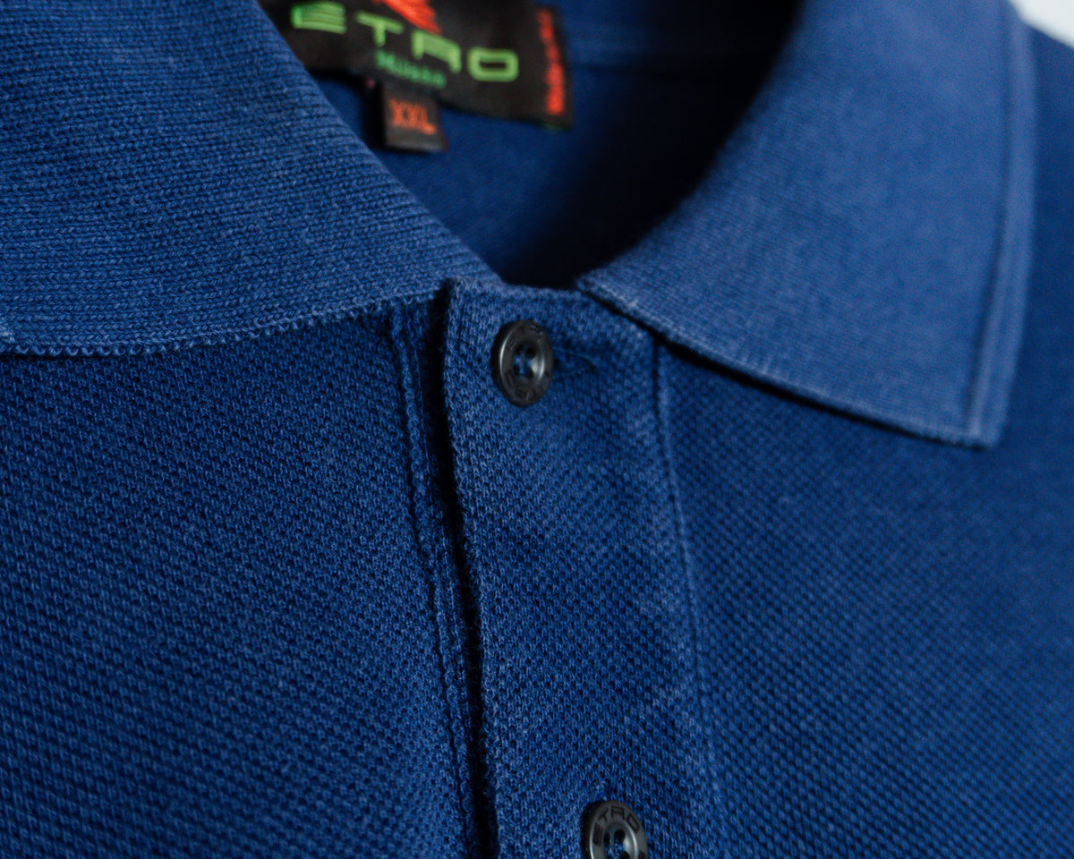 Polera polo Etro azul marino — Talla XXL