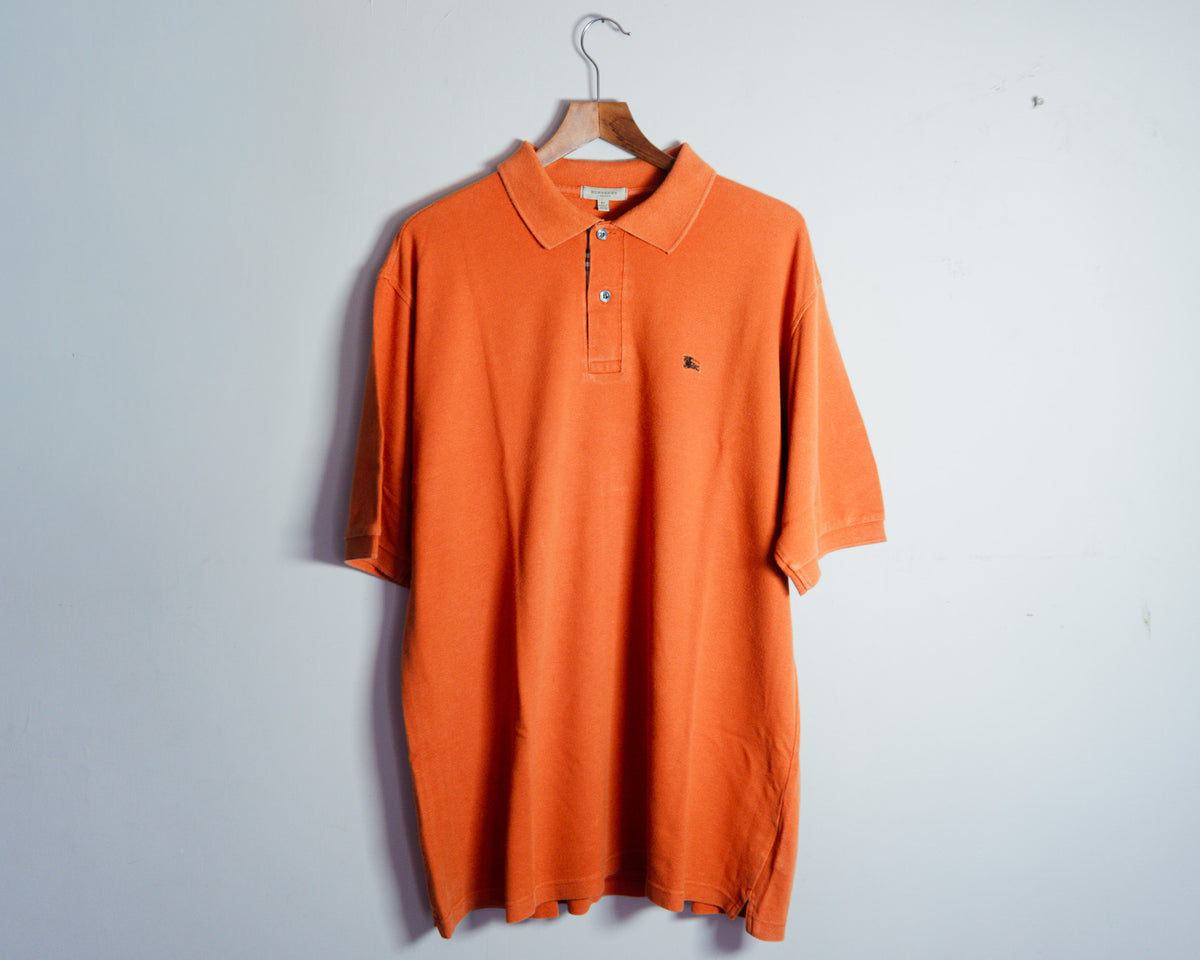 Polera polo vintage Burberry London naranja — Talla XL
