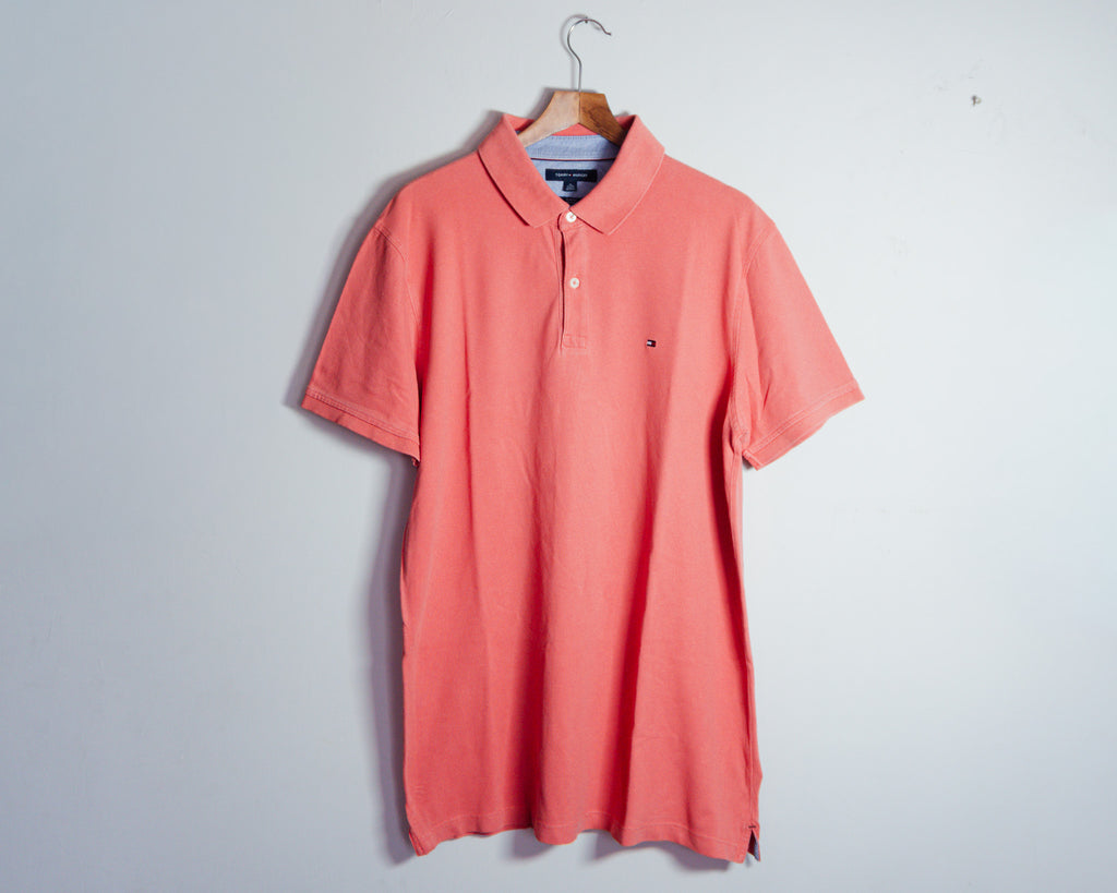 Polera polo Tommy Hilfiger salmón — Talla XL Slim Fit