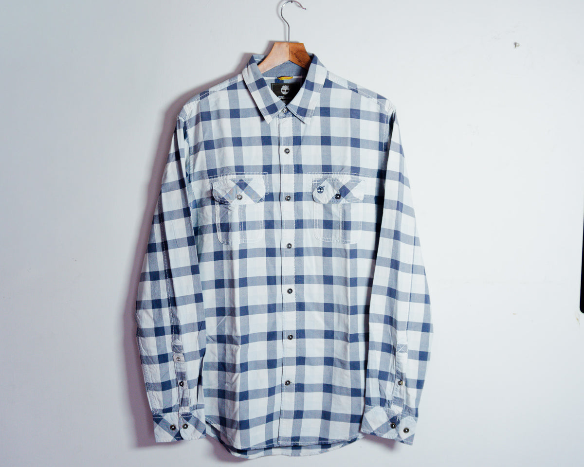 Camisa Timberland Earthkeepers a cuadros celestes — Talla M