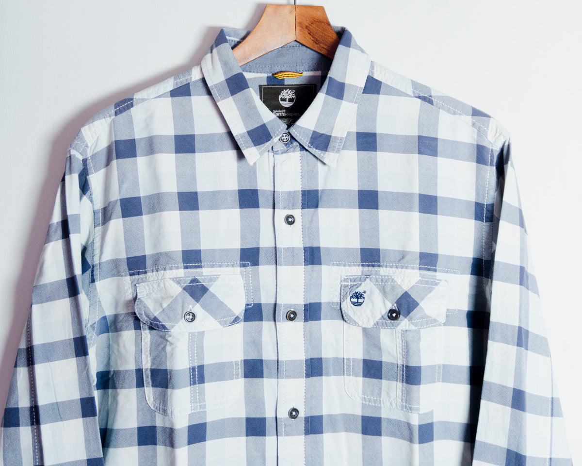 Camisa Timberland Earthkeepers a cuadros celestes — Talla M