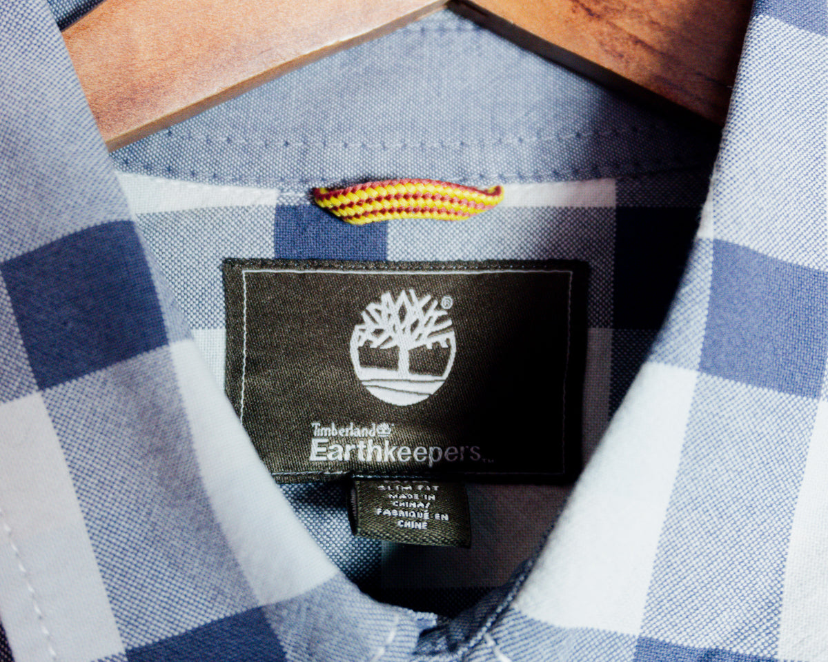 Camisa Timberland Earthkeepers a cuadros celestes — Talla M