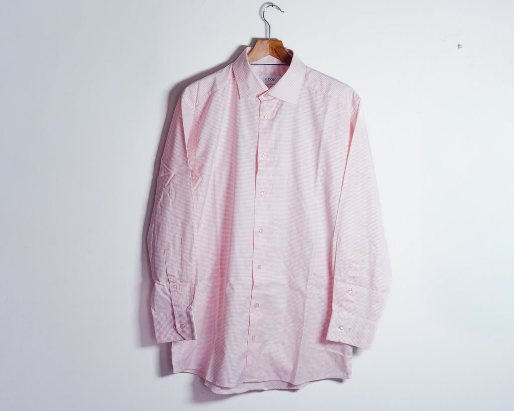 Camisa Eton rosa a microcuadros — Talla 16 / 41