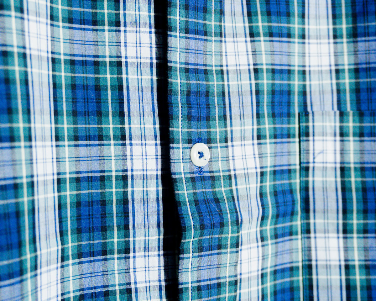 Camisa Brooks Brothers a cuadros azul y verde — Talla XXL
