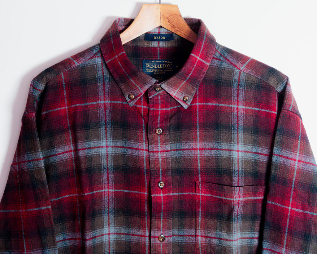 Camisa Pendleton Mason roja a cuadros — Talla XL