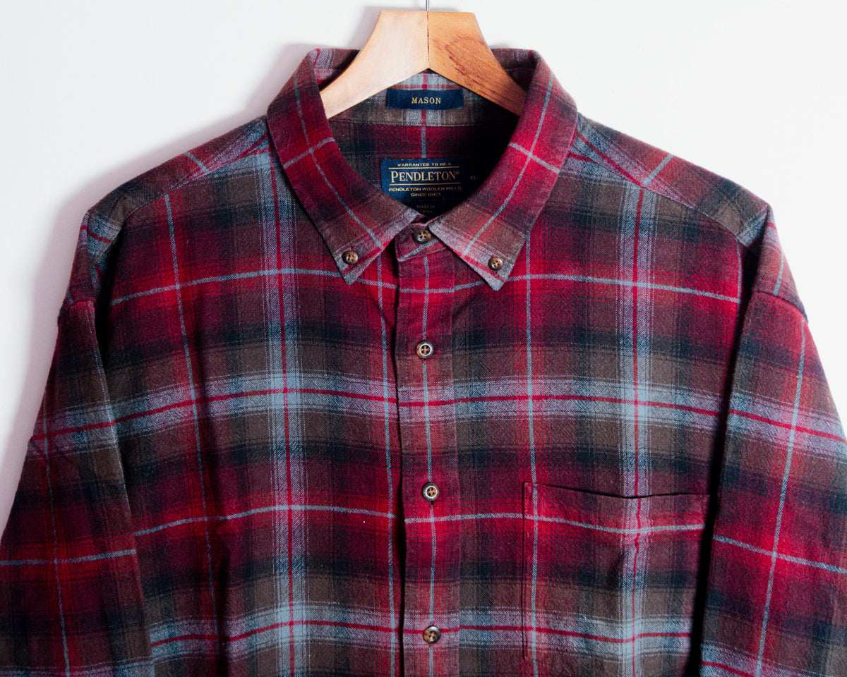 Camisa Pendleton Mason roja a cuadros — Talla XL
