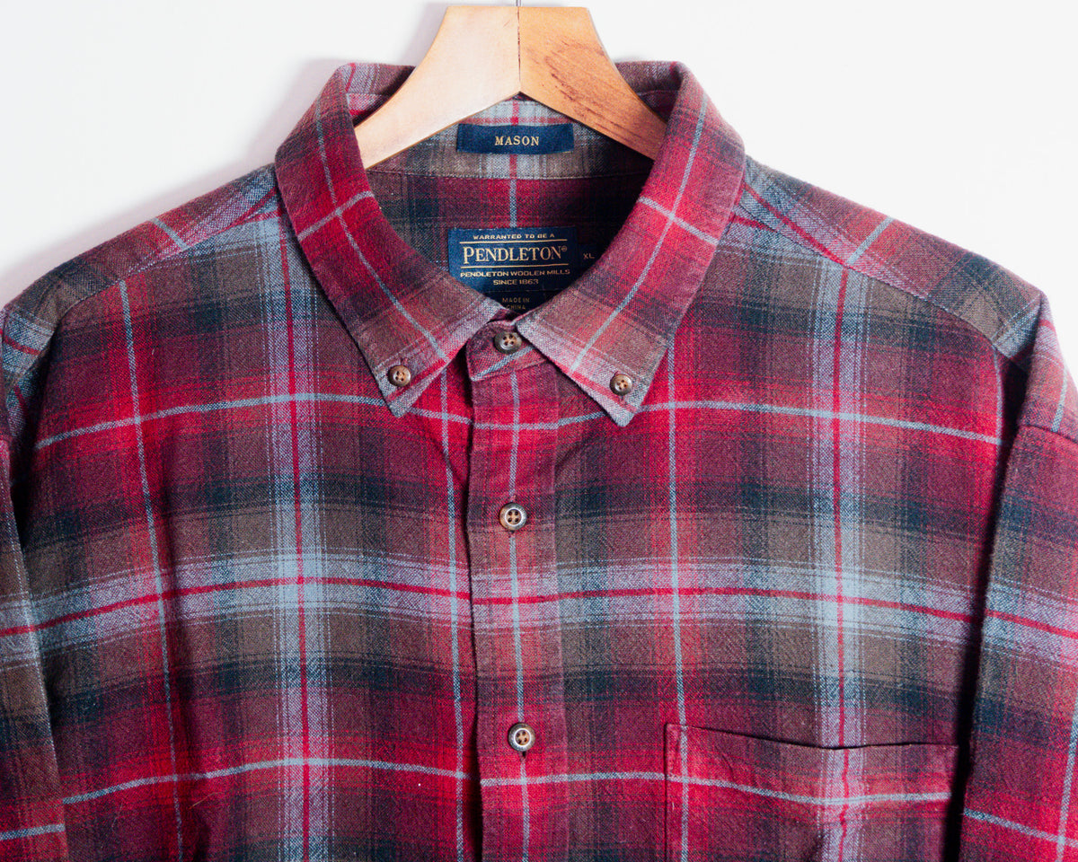 Camisa Pendleton Mason roja a cuadros — Talla XL