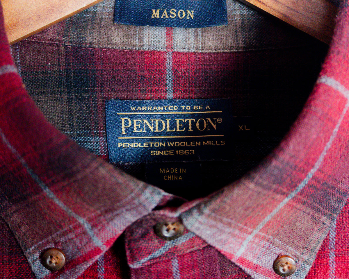 Camisa Pendleton Mason roja a cuadros — Talla XL