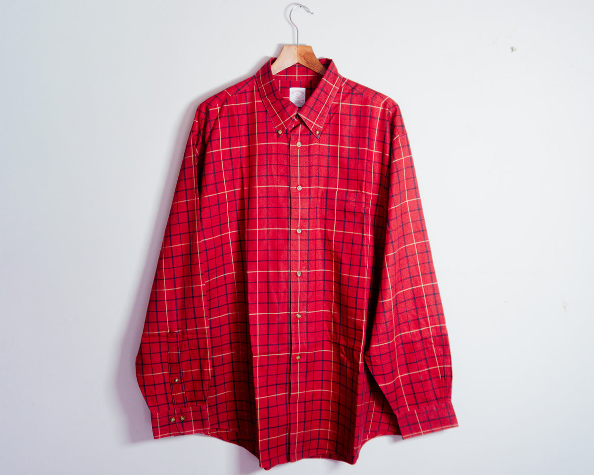 Camisa Brooks Brothers 346 roja a cuadros — Talla XL