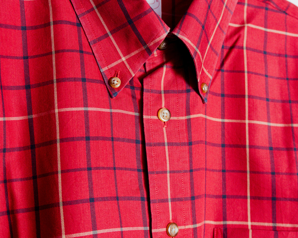 Camisa Brooks Brothers 346 roja a cuadros — Talla XL