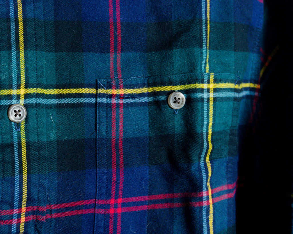 Camisa Polo Ralph Lauren tartán con parche en el hombro — Talla M