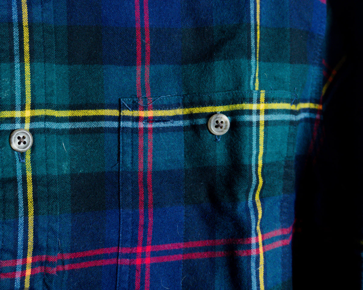 Camisa Polo Ralph Lauren tartán con parche en el hombro — Talla M
