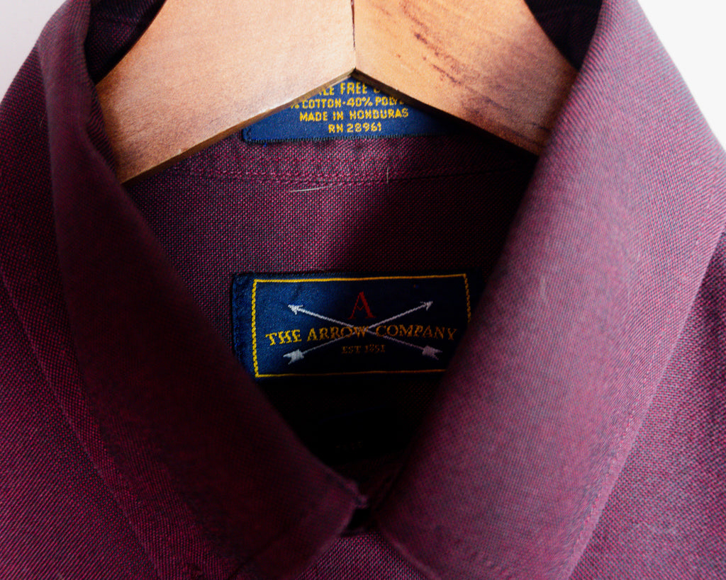 Camisa The Arrow Company burdeo — Talla 15