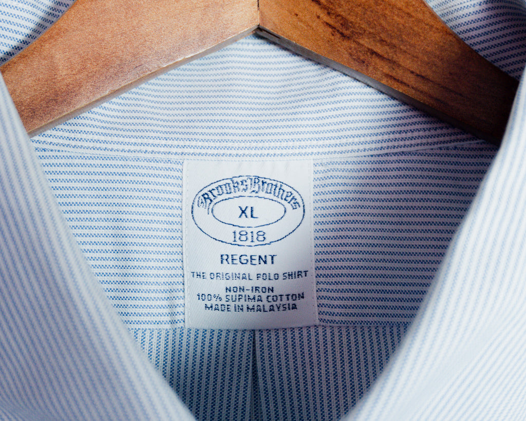 Camisa Brooks Brothers de rayas celestes — Talla XL