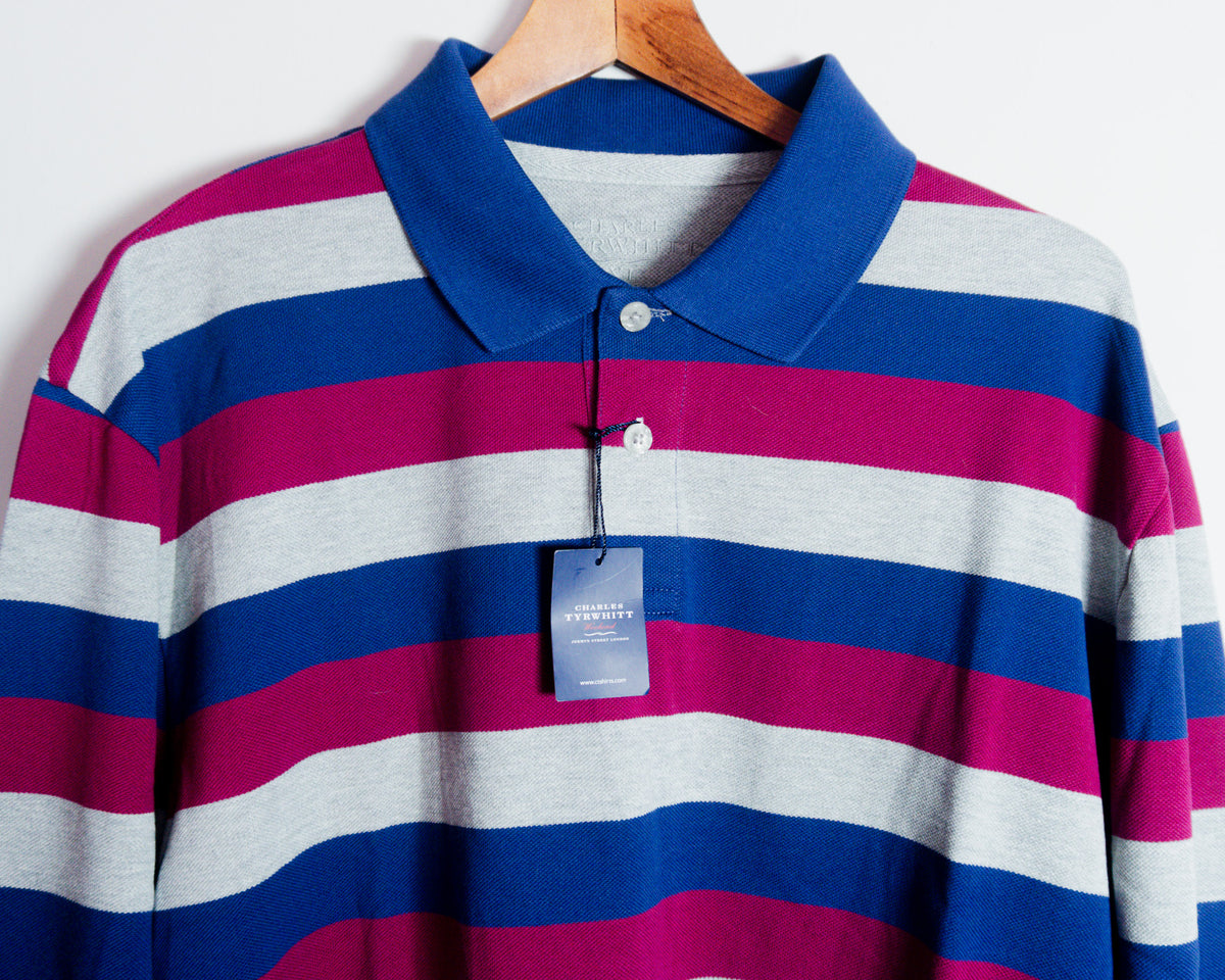 Polera polo Charles Tyrwhitt de manga larga — Talla XL