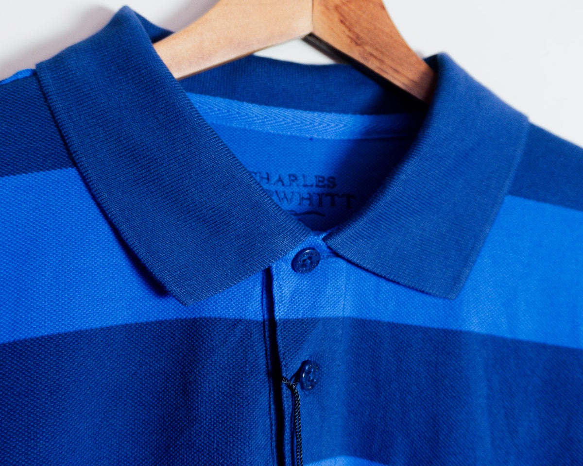 Polera polo Charles Tyrwhitt de rayas azules — Talla XL