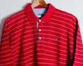 Polera polo Tommy Hilfiger vintage roja a rayas — Talla XL