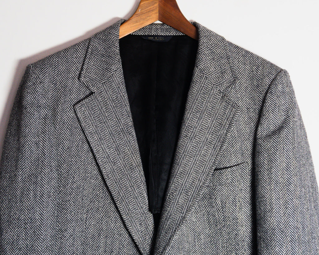 Blazer Hardy Amies gris de espiga — Talla aproximada M