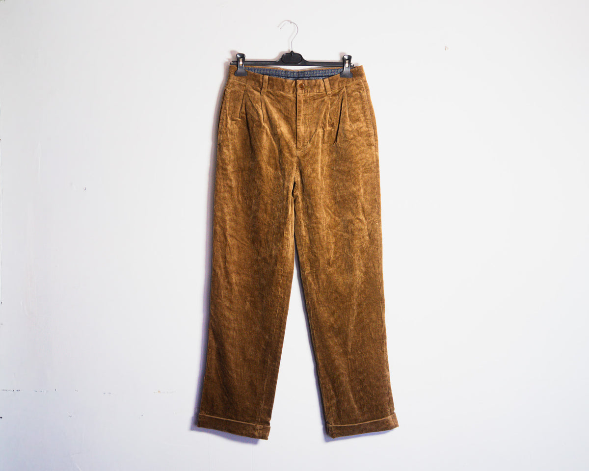 Pantalón Brooks Brothers Elliot de cotelé café — Talla 31 × 32