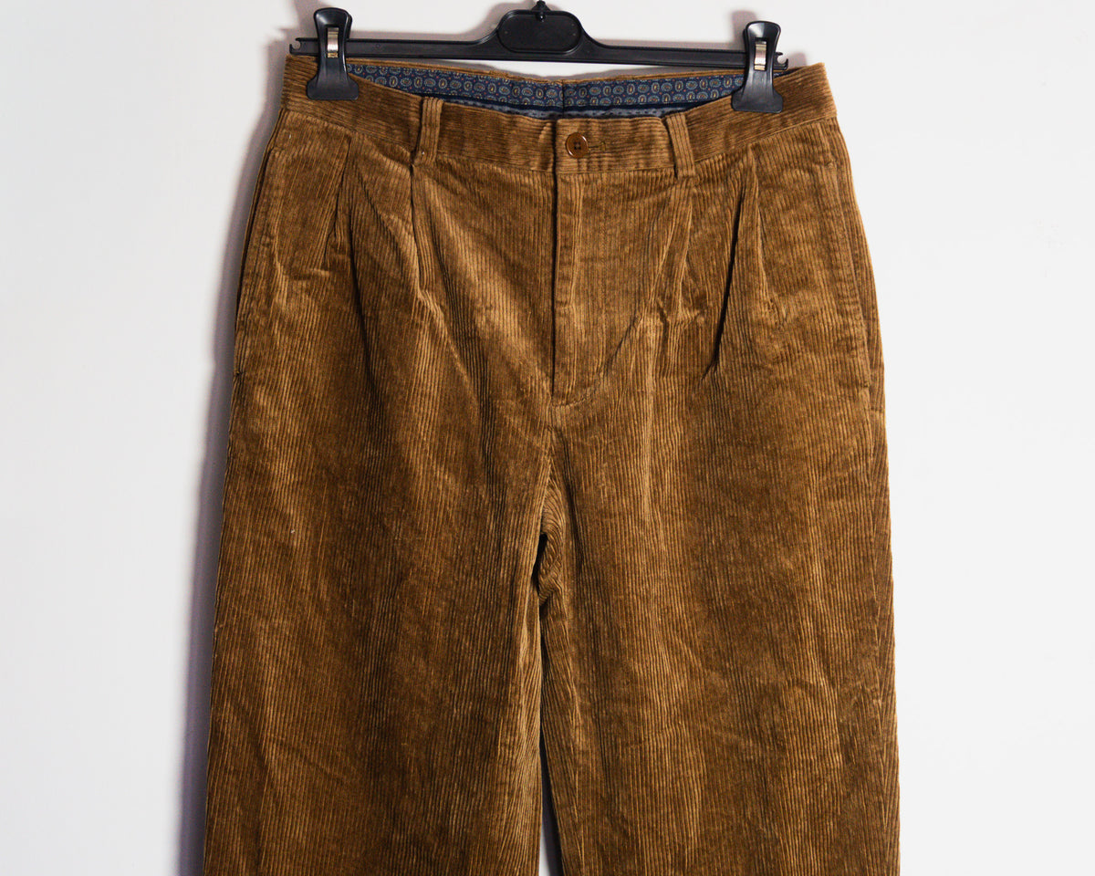 Pantalón Brooks Brothers Elliot de cotelé café — Talla 31 × 32