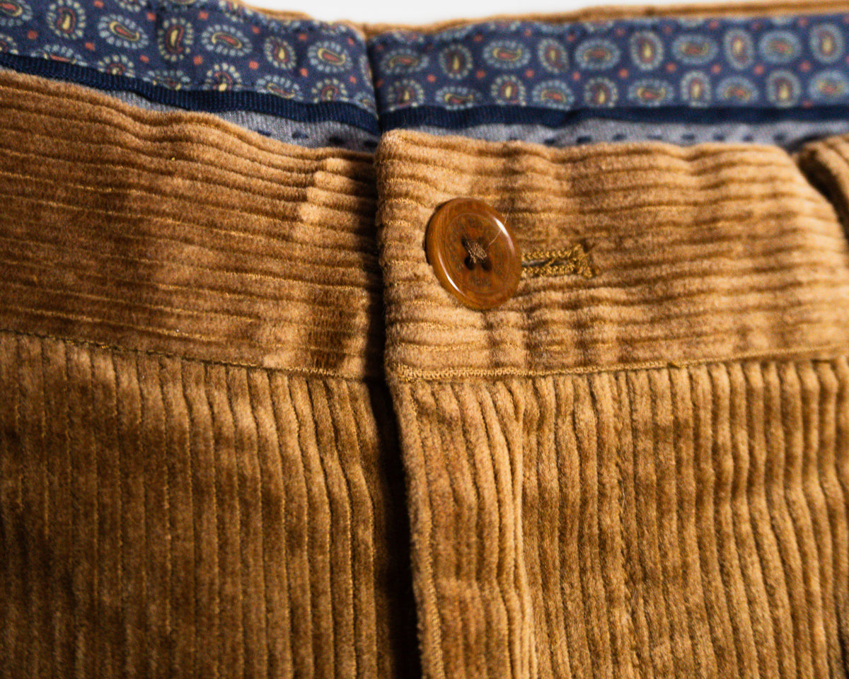 Pantalón Brooks Brothers Elliot de cotelé café — Talla 31 × 32