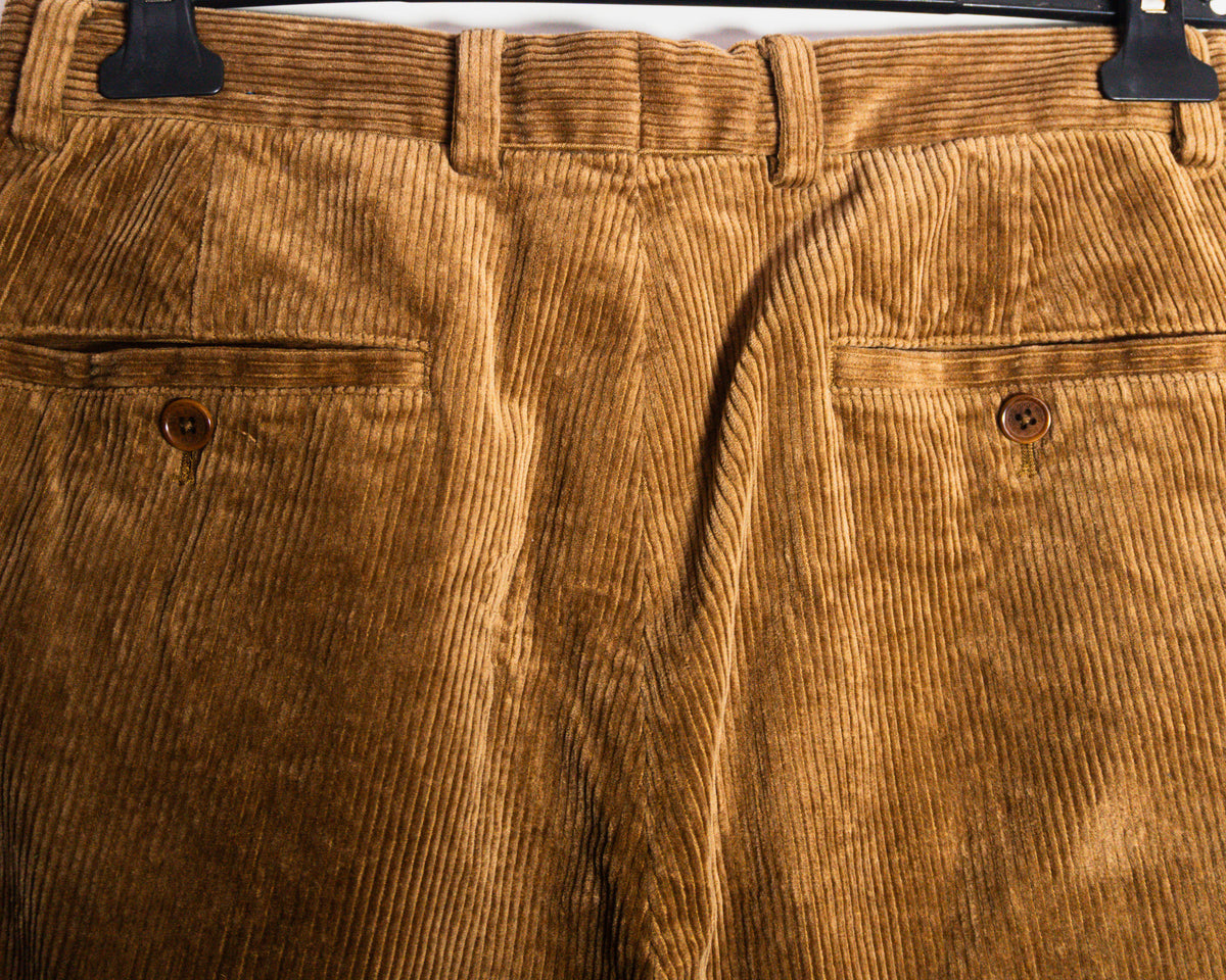 Pantalón Brooks Brothers Elliot de cotelé café — Talla 31 × 32