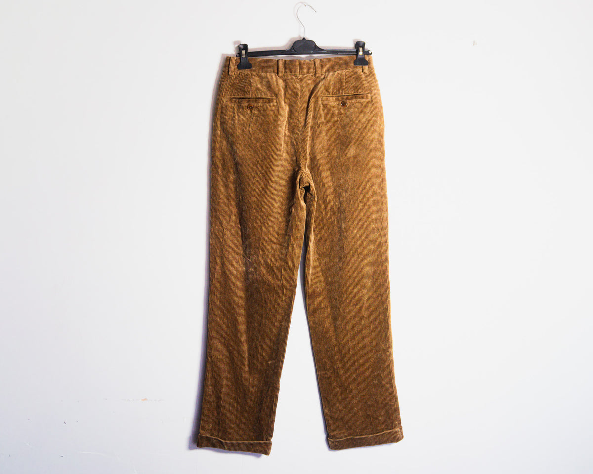 Pantalón Brooks Brothers Elliot de cotelé café — Talla 31 × 32