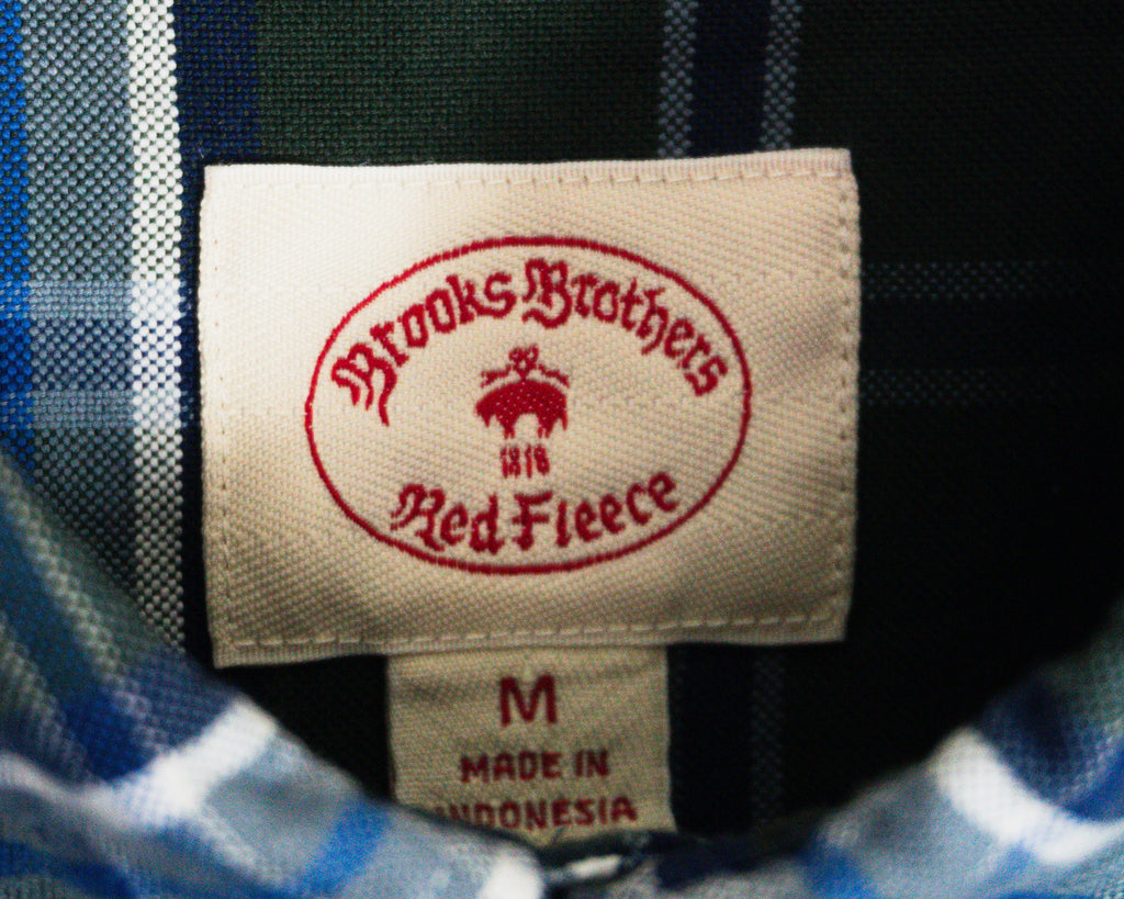 Camisa Brooks Brothers Red Fleece a cuadros verdes — Talla M