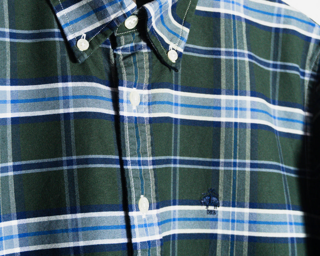 Camisa Brooks Brothers Red Fleece a cuadros verdes — Talla M